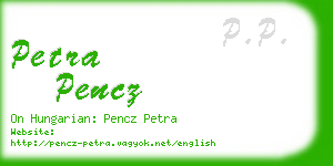petra pencz business card